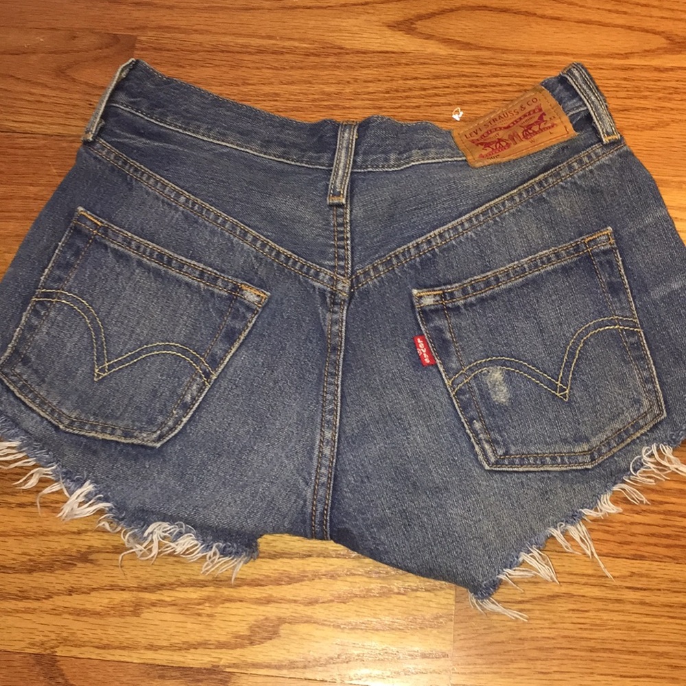 Distressed Levi Denim Shorts